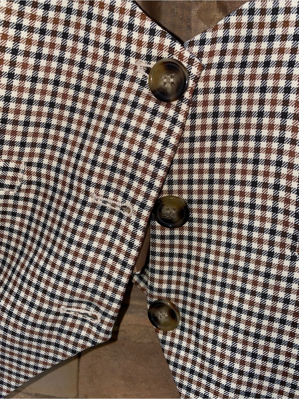 Grace Karin Plaid Vest Women’s Size Medium Brown Check Tailored - Picture 5 of 13